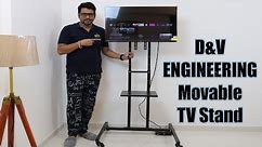 D&V ENGINEERING Movable TV Stand for 32” to 55” Unboxing & Review🔥🔥 | Best Movable TV stand for Home