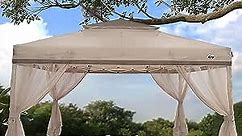 EzyFast Casualway 10'x12' Patio Garden Gazebo with Mosquito Netting, Instant Backyard Shelter, Screen House, Pop Up Canopy
