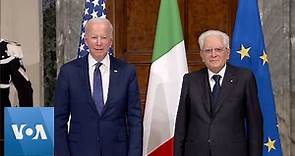 Biden Meets With Italian President Mattarella in Rome