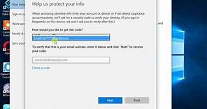How to verify microsoft acount in windows 10
