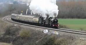 Double headed Castle Delight, 7029 Clun Castle and 5043 Earl Of Mount Edgcumbe to Didcot 04/03/2023