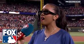 World Series: H.E.R. sings a beautiful rendition of the 'National Anthem' | MLB on FOX