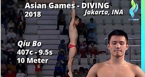 2018 Qiu Bo 邱波 407c 9.5s - Mens 10 Meter Asian Games Diving in Jakarta