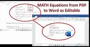 Math PDF to Word Conversion. Math Equations from PDF to Word as Editable. Math Equations Conversion