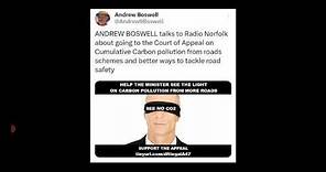 Andrew Boswell talks to Radio Norfolk on going to the Appeal Court on cumulative carbon pollution