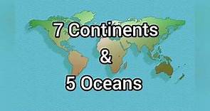 Continents and Oceans arranged in Largest to Smallest Order