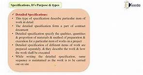 Specifications, Its Purpose and Types - Specifications and Rate Analysis