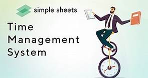 Time Management System Excel Template Step-by-Step Video Tutorial by Simple Sheets