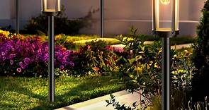 Amazon.com: WdtPro 太陽能通道燈 戶外燈 8 件組 明亮防水 太陽能戶外燈 裝飾太陽能 花園燈 自動開/關 太陽能供電 適用於庭院 景觀路徑 露台 走道 車道