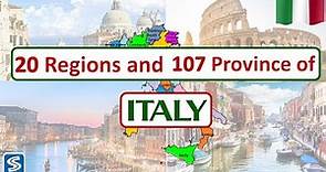 Provinces & Regions of Italy | About Italy | Italy Provinces & Regions| map, area, capital, & flag
