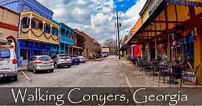Conyers, GA - City Square Walking Tour - 4K USA