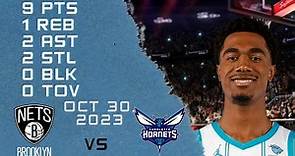 Theo Maledon player Highlights HORNETS vs NETS NBA Regular season game 30-10-2023
