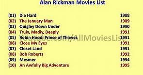 Alan Rickman Movies List