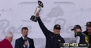 Jim Harbaugh and Michigan's FULL TROPHY CEREMONY after winning the Rose Bowl 🌹