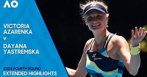 Victoria Azarenka v Dayana Yastremska Extended Highlights | Australian Open 2024 Fourth Round