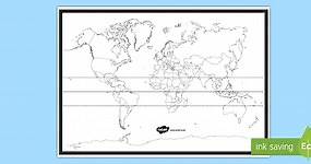 Map of the World with the Equator and Tropics