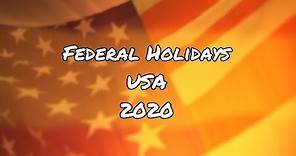 Federal Holidays in the USA for 2020