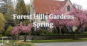 Forest Hills Gardens. Most beautiful neighborhoods in NYC. Cherry Blossoms in New York. 2023