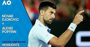 Novak Djokovic v Alexei Popyrin Highlights | Australian Open 2024 Second Round