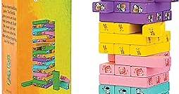 NimNik Wooden Blocks Stacking Building Game - Tumbling Tower Indoor Kid Games for Kids Ages 6-8 Year and up | 54 Pcs Wooden Blocks for Kids Ages 4-8