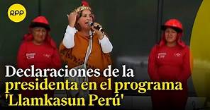 Dina Boluarte participa en el programa 'Llamkasun Perú'