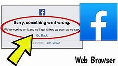 How To Fix Facebook Website Sorry, something went wrong Error on Windows PC Chrome Browser Problem