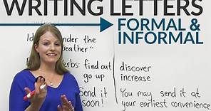 Writing Letters: formal & informal English