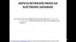 How to cite an article retrieved from an electronic source in APA format