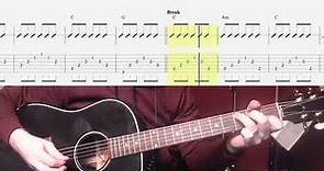 Hallelujah Easy Chords Guitar Tab and Play Along (Picking)