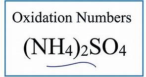 How to find the Oxidation Numbers for (NH4)2SO4