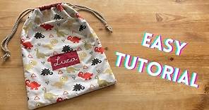 Come cucire uno zaino SACCA ASILO - facile! Tutorial: DRAWSTRING BAG easy!