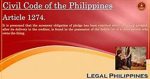 Civil Code of the Philippines, Article 1274