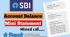 Check SBI Mini Statement and Balance via Missed Call | 2023 | Sbi missed call balance enquiry