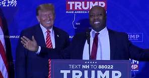 Former presidential candidate Tim Scott endorses Donald Trump at New Hampshire campaign event