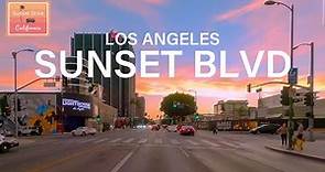 Relaxing Drive on Sunset Boulevard in Los Angeles at Sunset time | ASMR | calming |