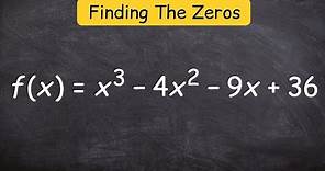 How To Find the Zeros of The Function
