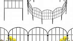 Ticanros 12 Pack Decorative Garden Fence Panels No Dig Fencing, Total 24in (H) x 13ft (L), Rustproof Metal Wire Garden Fence Border, Small Animal Barrier Fence for Dog