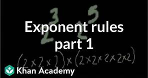 Exponent rules part 1 | Exponents, radicals, and scientific notation | Pre-Algebra | Khan Academy