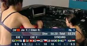 Chen Ruolin/Jia Tong cut - 2007 World Championships synchronised women's 10m platform dving