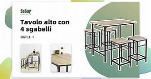 Sobuy Tavolo alto con 4 sgabelli | Tavolo con sedie | Tavolo alto | Tavolo da bar | OGT11-N