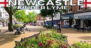 Walk in NEWCASTLE UNDER LYME England - Full Town Centre Walk Tour