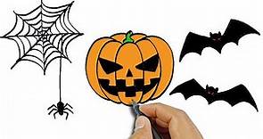 How to draw Halloween pictures easy drawings version | Simple Drawings For Beginners