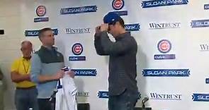 Yu Darvish puts on Cubs jersey for the 1st time