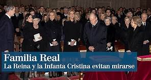 La Reina Letizia y la Infanta Cristina coinciden en el funeral de Pilar de Borbón en El Escorial