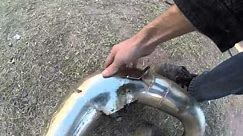 How NOT to remove dents from 2 stroke pipe