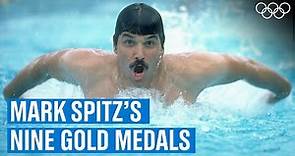 All NINE of Mark Spitz's gold medal races! | Athlete Highlights