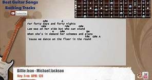 🎸 Billie Jean - Michael Jackson Guitar Backing Track with scale, chords and lyrics