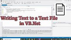 How to write text to a text file with vb.net | creating text file in visual basic.net