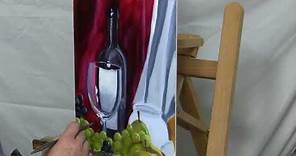 Oil painting tutorial: Realistic still life with fruit and wine bottle, a quick study