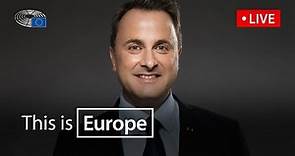 Xavier Bettel, Prime Minister of Luxembourg, addresses the Parliament